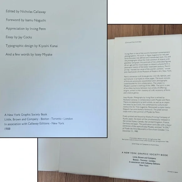 NWT ISSEY MIYAKE Book, First Edition, PHOTOGRAPHS By Irving Penn Hardcover, MINT